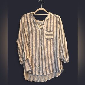 Market & Spruce Blue and White Striped Blouse